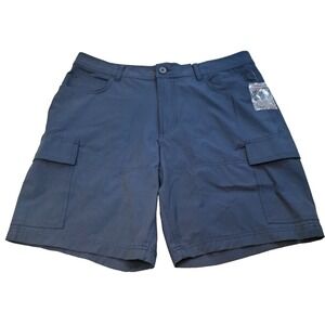 NWT Sonoma Cargo Shorts Men's 34 Blue 9" Inseam Stretch Hiking Outdoors Gorp